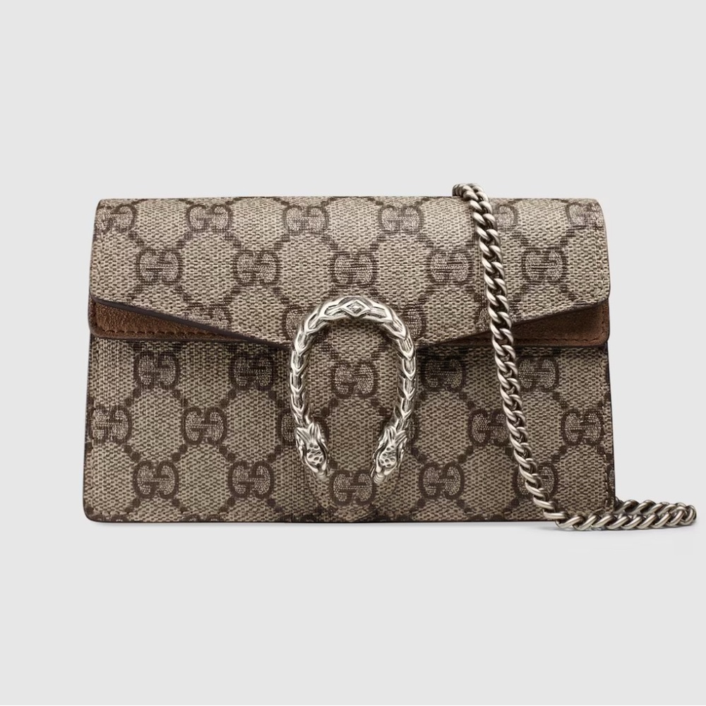 Gucci Beige and Brown GG Supreme Clutch
